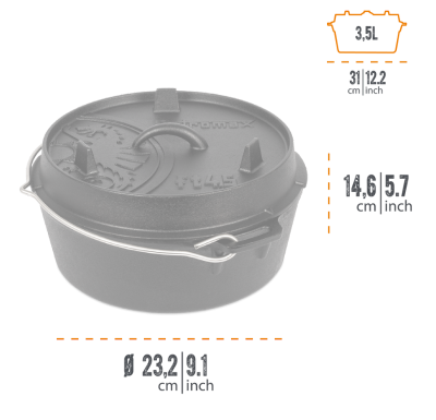 ft4.5-t Dutch Oven Afmeting| Kamado Grills